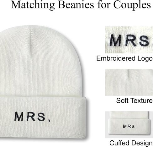 Mr&MrsGifts Bride and Groom Beanie Hats Couples Gift Ideas Bride and Groom Gifts Matching Beanies for Couples in Saudi Arabia