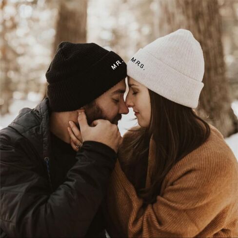 Mr&MrsGifts Bride and Groom Beanie Hats Couples Gift Ideas Bride and Groom Gifts Matching Beanies for Couples in Saudi Arabia