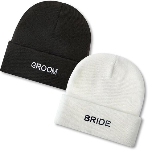 Mr&MrsGifts Bride and Groom Beanie Hats Couples Gift Ideas Bride and Groom Gifts Matching Beanies for Couples in Saudi Arabia