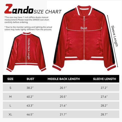 سترة Zando Bomber للسيدات خفيفة الوزن سترة مقصوصة بسحاب سترة مخططة غير رسمية ملابس خارجية عصرية سترة واقية بجيوب in Kuwait