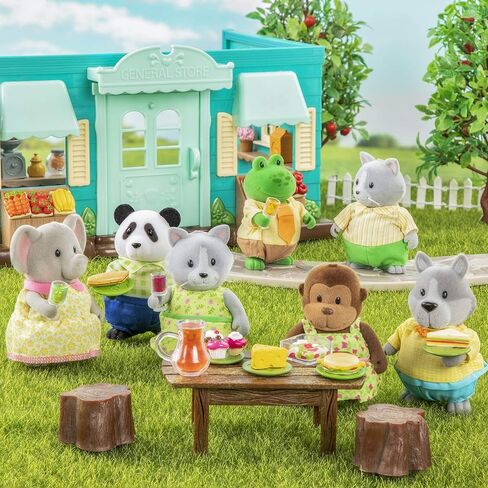 Li'l Woodzeez – The Pitterpotemus Hippo Family – Wedding Set of 7 Collectible Posable Hippo Figures – Pretend Play Doll Figures – Gift Toy for Kids Age 3+ in Saudi Arabia