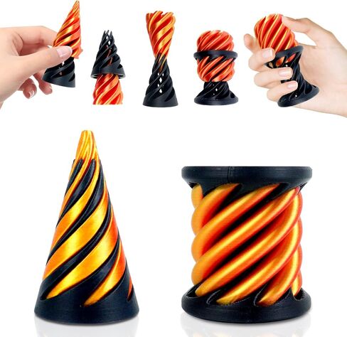 2 Pack Impossible Cone Pyramid Passthrough Sculpture Fidget Toys Adults, 3D Printed Spiral Cone Toys for Kids - Stress Relief Desk Toy, Impossible Spiral Anxiety Relief Toys Decoration for Desk in Saudi Arabia