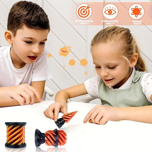 2 Pack Impossible Cone Pyramid Passthrough Sculpture Fidget Toys Adults, 3D Printed Spiral Cone Toys for Kids - Stress Relief Desk Toy, Impossible Spiral Anxiety Relief Toys Decoration for Desk in Saudi Arabia