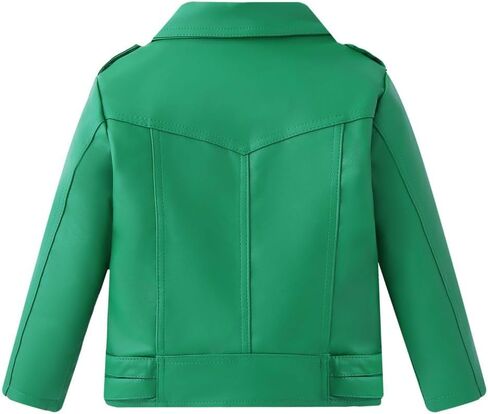 Girls Boys Biker Jacket Faux Leather Rivets Leather Motor Jacket Coat For Kids 3-16Years in Kuwait