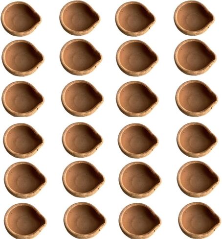 (Set of 24) Mitti Diya Handmade Diyas Traditional Clay Oil Lamps for Diwali Celebration in Saudi Arabia