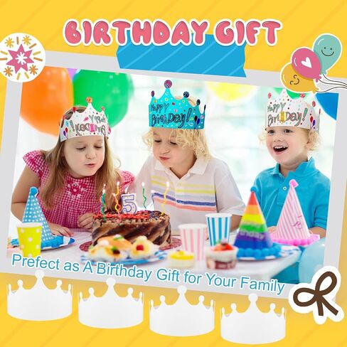 36 قطعة من الورق الأبيض تاج عيد الميلاد DIY تاج قبعة ورقية الأمير الأميرة تاج مع ملصقات الحروف الأبجدية ملصق الماس للأطفال عيد ميلاد صالح المدرسة الفصول الدراسية الديكور in Kuwait