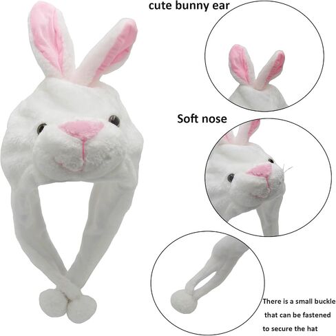 Plush Animal Hat for Halloween Christmas, Cozy Funny Hats Novelty Party Cap for Kids Girls Boys - One Size in Saudi Arabia