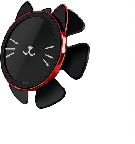 Creative Lucky Cat Steering Wheel Car Mount - Multifunctional Dashboard Phone Holder, Adhesive Suction Cup Phone Stand - Stylish Cat-Shaped Wheel Holder (Red) in Saudi Arabia