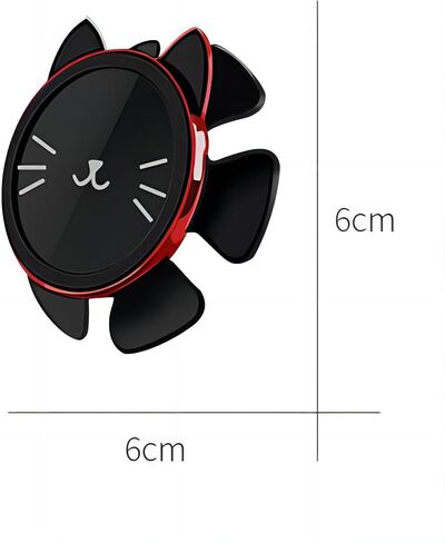 Creative Lucky Cat Steering Wheel Car Mount - Multifunctional Dashboard Phone Holder, Adhesive Suction Cup Phone Stand - Stylish Cat-Shaped Wheel Holder (Red) in Saudi Arabia