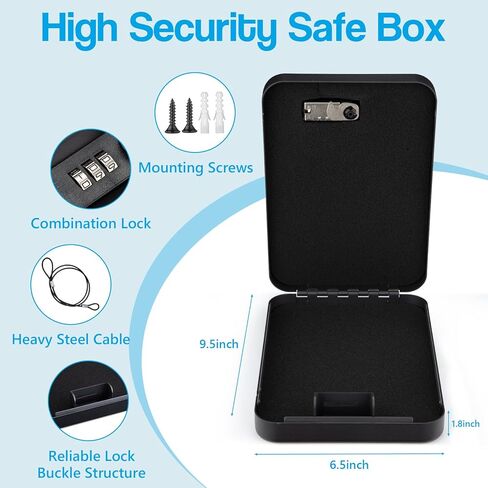 Small Safe Car Gun Safe for Handgun Pistol Safe Portable Hand Gun Safe Vehicle Truck Night Stand Gun Safe Quick Access Gun Lock for Home Desk Bedside Travel with Lock Cable,Combo（Pink） in Saudi Arabia
