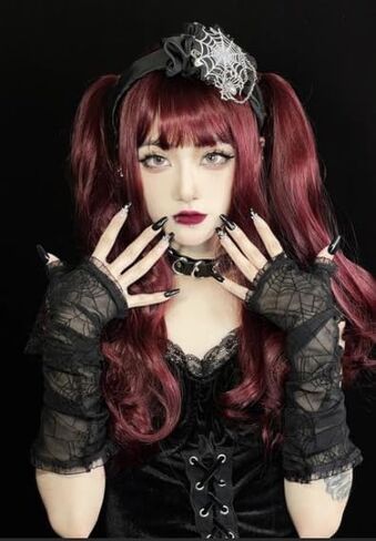 Ursumy Long Black Opera Gloves Halloween Gloves Fingerless Elegant Lace Gloves Evening Gloves for Women (Black Flowers) in Saudi Arabia