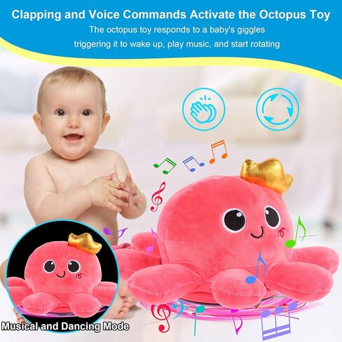 Baby Octopus Crawling Toy - Octopus Toy with Light, Music, Voice Control, and Clap Hands Awake for 2+ Year Old Boys and Girls Crawling & Rotating Octopus Baby Toy in Saudi Arabia