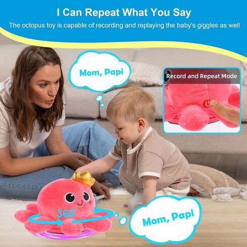 Baby Octopus Crawling Toy - Octopus Toy with Light, Music, Voice Control, and Clap Hands Awake for 2+ Year Old Boys and Girls Crawling & Rotating Octopus Baby Toy in Saudi Arabia