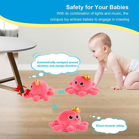 Baby Octopus Crawling Toy - Octopus Toy with Light, Music, Voice Control, and Clap Hands Awake for 2+ Year Old Boys and Girls Crawling & Rotating Octopus Baby Toy in Saudi Arabia