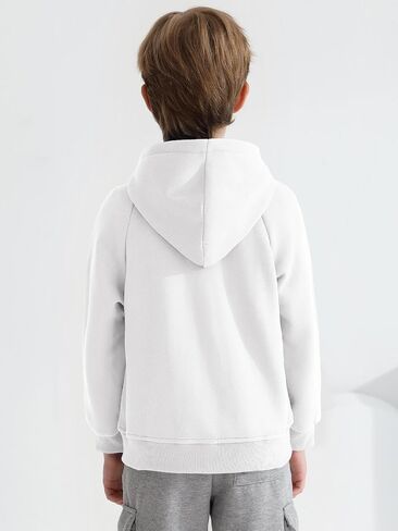 Haloumoning Boys Zip Up Fleece Hoodies Kids Raglan Long Sleeve Lightweight Hooded Sweatshirts with Pocket 5-14 Years in Saudi Arabia