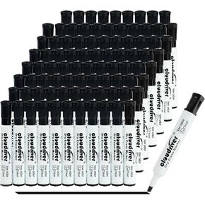 cloudriver Low Odor Dry Erase Markers Tank Style, 86 Count, Chisel Tip, Black Whiteboard Markers, Bulk Dry Erase Marker For Office, home and School Supplies