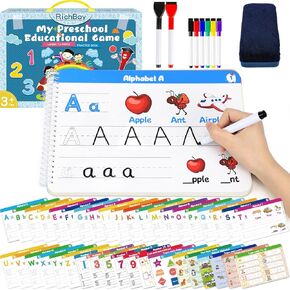 Preschool Workbooks Handwriting Practice Book for Kids, Montessori Toys Preschool Learning Activities, Autism Learning Materials, Toddler Tracing Book Learn Number Alphabet Shapes Animal for Ages 3-5