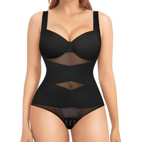 Nebility Shapewear Bodysuit for Women Tummy Control Waist Trainer Backless Body Shaper V-Neck with Built in Bra