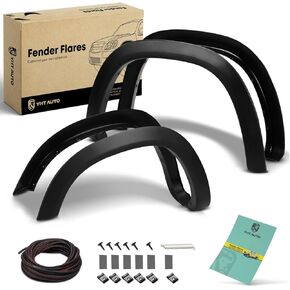 YHTAUTO OE Factory Style Fender Flares w/Hardware Kit Replacement for Dodge Ram 1500 2019-2023 New Body (Not Fit Classic & Rebel, TRX Model), Matte Black Wheel Flare Cover Protector, Set of 4