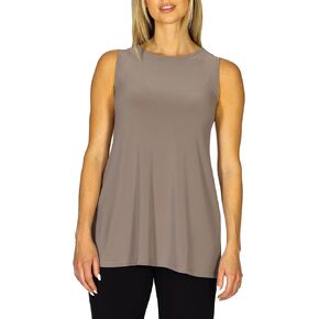 Selousuá Women's Knit Sleeveless Tunic Top - Stylish Boat Neck, A-Line Tunics for Women - Figure Flattering Tunic Tank