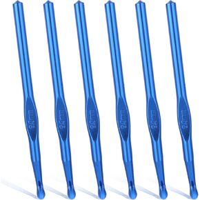 6 PCS 4mm Crochet Hooks, Aluminum Crochet Needles, US Size G/6 Knitting Needles Bulk, Small Crochet Hooks Set for Beginners and DIY Crocheting Yarn Craft