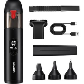 Cordless Car Vacuum, High Power 15000Pa Handheld Vacuum Cleaner, Portable Cordless with USB C Fast Charging, Lightweight Hand Held Small Vacuum for Home, Car, Office, Keyboard(Matte Black)