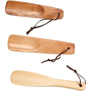 Healvian 3 PCS Short Handle Wooden Shoe Horn, Wear Shoe Helper, Small Travel Shoe Horns for Men, Women, Seniors, Kids Portable Shoe Horns, Pocket Shoehorn, Boot Jacks, Easy to Take for Travel Use