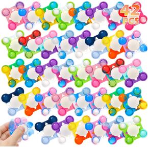 24 PCS Pop Fidget Spinners - Colorful Party Favors for Kids - Sensory Toys for Stress Relief and Anxiety - Classroom Prizes,Goodie Bag Stuffers,Birthday Gifts