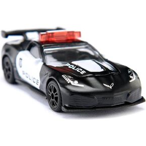 Siku 1545, Chevrolet Corvette ZR1 Police Car, Metal/Plastic, Black/White, Opening Bonnet, USA Police Design