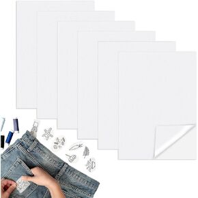 Sticky Water Soluble Embroidery Stabilizer, 8.3"X11.7" Water Soluble Stabilizer for Embroidery Medium Weight Embroidery Stabilizers Printable Paper Stabilizer for Hand & Machine Embroidery - 6PCS
