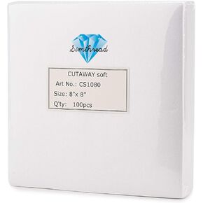 Simthread Cut Away Embroidery Stabilizer Backing Interlining - Weight 2.8 Ounces 8" x 8" 100pcs/pack - Precut Sheets for 4x4 and 6x6 Machine Embroidery Hoops