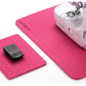 BUXFMHT Sewing Mat Set, Sewing Machine Muffling Mat, Reduce Sewing Machine & Pedal Vibrations, Movement and Slipping, Sewing Machine and Sergers Accessory (2-Piece Set) (Purple)