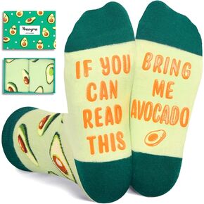 HAPPYPOP Funny Avocado Gifts for Boys Girls - Novelty Avocado Socks, Fruit Socks for Avocado Lovers, Fun Socks for Kids Teen Boys 7-9 Years, Green