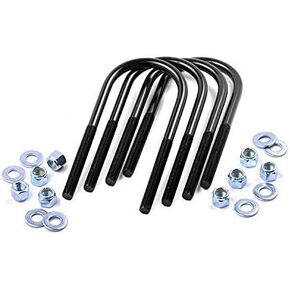 Rough Country 1/2" Round Suspension U-Bolts | 1/2 x3.75 x 9-7618,Black