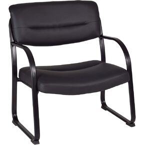 Regency Crusoe Leather Side & Guest Chair, Big & Tall, Black