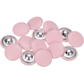 HARFINGTON 15pcs 40L Leather Covered Button 25mm Metal Shank Round Sewing Buttons for Bridal Suits Dress Blouses Sewing Craft, Black