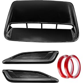 Universal Hood Air Vents Fit for Car Hood Scoop, Bonnet Vent Hood Air Intake Trim Cover, 3 Pack