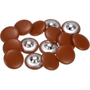 HARFINGTON 15pcs 40L Leather Covered Button 25mm Metal Shank Round Sewing Buttons for Bridal Suits Dress Blouses Sewing Craft, Black