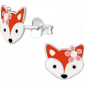 Fox .925 Sterling-Silver Stud Earrings (Hypoallergenic) (Fox 004)