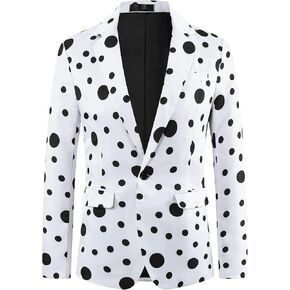 سترات Lars Amadeus Polka Dots للرجال ذات زر واحد مع طية صدر مدببة للحفلات الراقصة