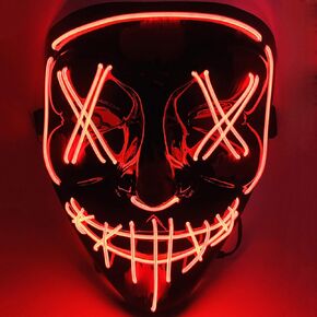 4 Packs Light Up Mask Led Halloween Mask Light Up Scary V Mask for Adult/Halloween Parties