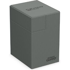 Ultimate Guard Flip 'n' Tray 133+, Deck Case for 133 Double-Sleeved TCG Cards + Dice Tray, Green, Independent Magnetic Closure & Microfiber Inner Lining