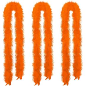 HaiMay 3 Pack Marabou Feather Boa for Craft Clothes Accessories Latin Wedding Dress Home Party Costumes Decoration, 20G Black Feather Boas