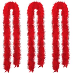 HaiMay 3 Pack Marabou Feather Boa for Craft Clothes Accessories Latin Wedding Dress Home Party Costumes Decoration, 20G Black Feather Boas
