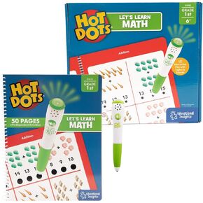 Educational Insights Hot Dots Let's Learn 1st Grade Math, Math Activity Workbook, Ages 6-7