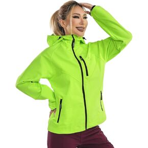 Wulibike Rain Jackets Women Waterproof Softshell Cycling Fleece Windbreaker Cold Weather Running Jacket Hooded Hiking Coat