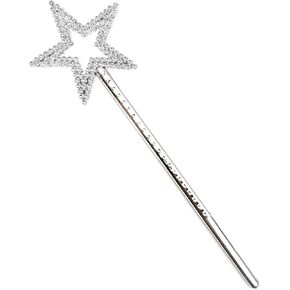 Silver Star Wand 13 Inches Princess Angel Wand, Christmas, Thanksgiving, and Holiday Performances