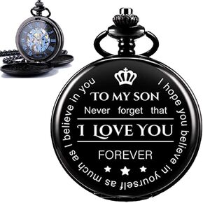 ManChDa Son Gifts Mechanical Pocket Watch for Son Men Pocket Watches Engraved
