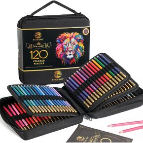 120 Colored Pencils Zipper Case Set, Soft Core Colored Leads for Artists, Professionals and Colorists, In Neat, Strong Carry-Anywhere Zipper Case, Portable Case