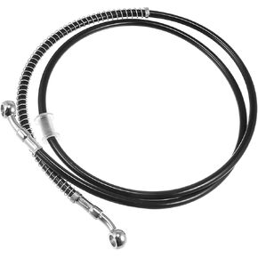 55.12" Length 10mm ID Motorcycle Hydraulic Brake Line Oil Hose Pipe Stainless Steel Braided Cable for ATV Motocross Sport Bikes Street Bikes Black Automotive Parts